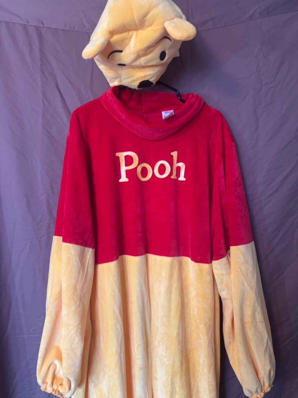 Disney Pooh Plush Hoodie Dress - Red & Yellow
